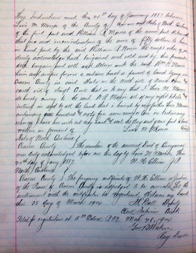 Levi M. MORRIS (Jr.) to William R. MORRIS - 1887