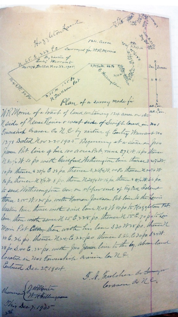 William R. MORRIS Land Grant – Craven County Patent Book 5, Page 295