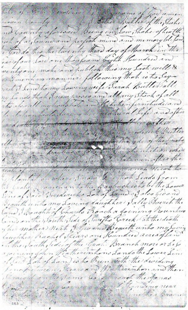 Will of Arthur Butler, Craven County - 1823 p1