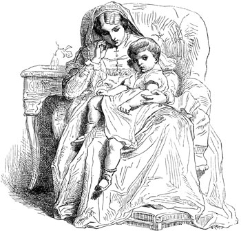 Paul Delaroche etching of mother and child