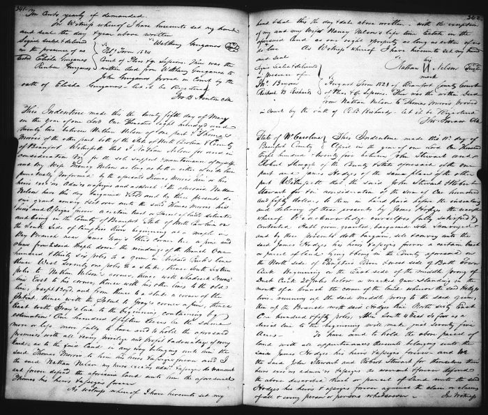 Nathan Nelson and Nancy Nelson (formerly Morris) to Thomas Morris (life estate), 1822, Bk 15, p341