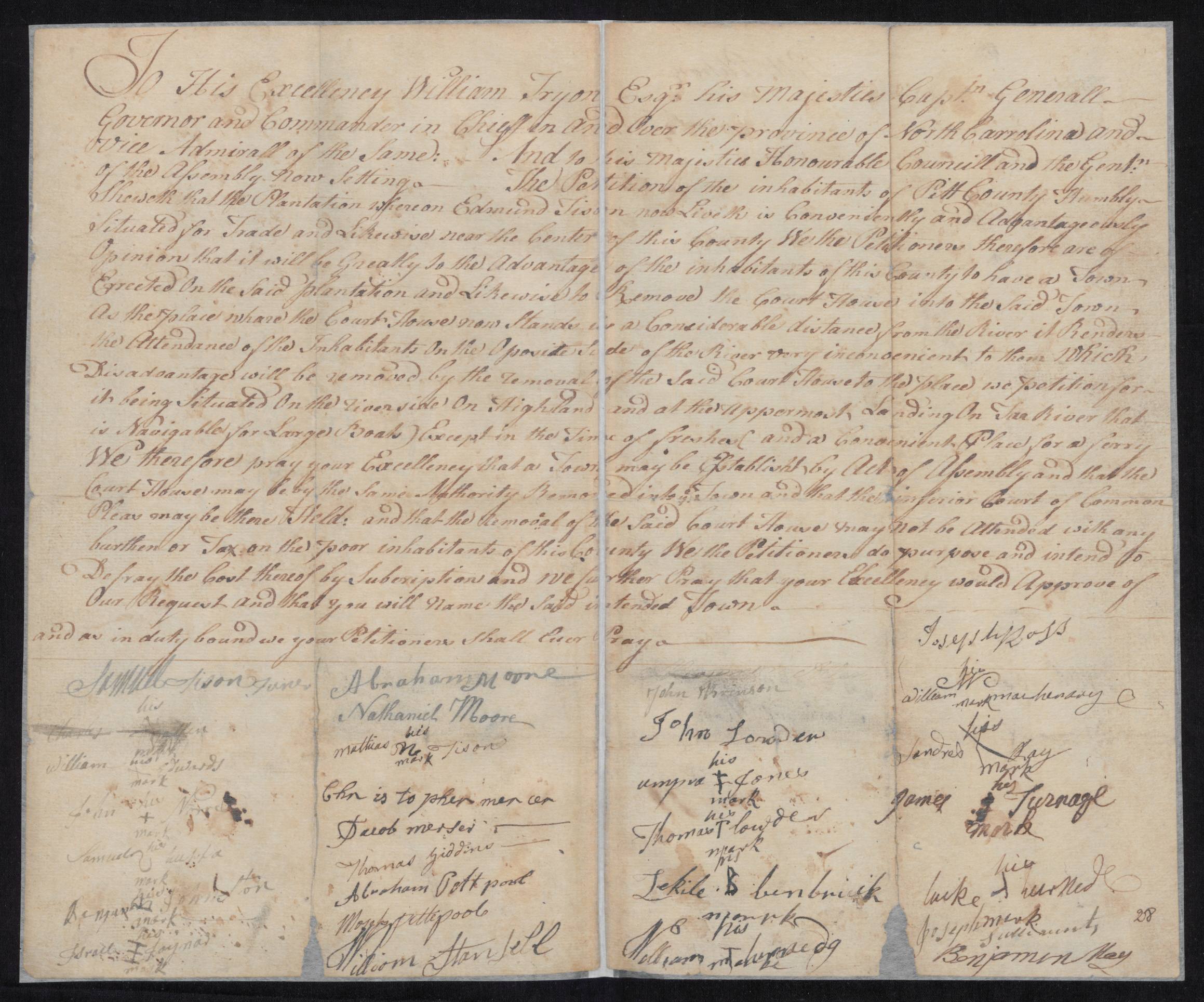1767 Pitt County Courthouse Petition