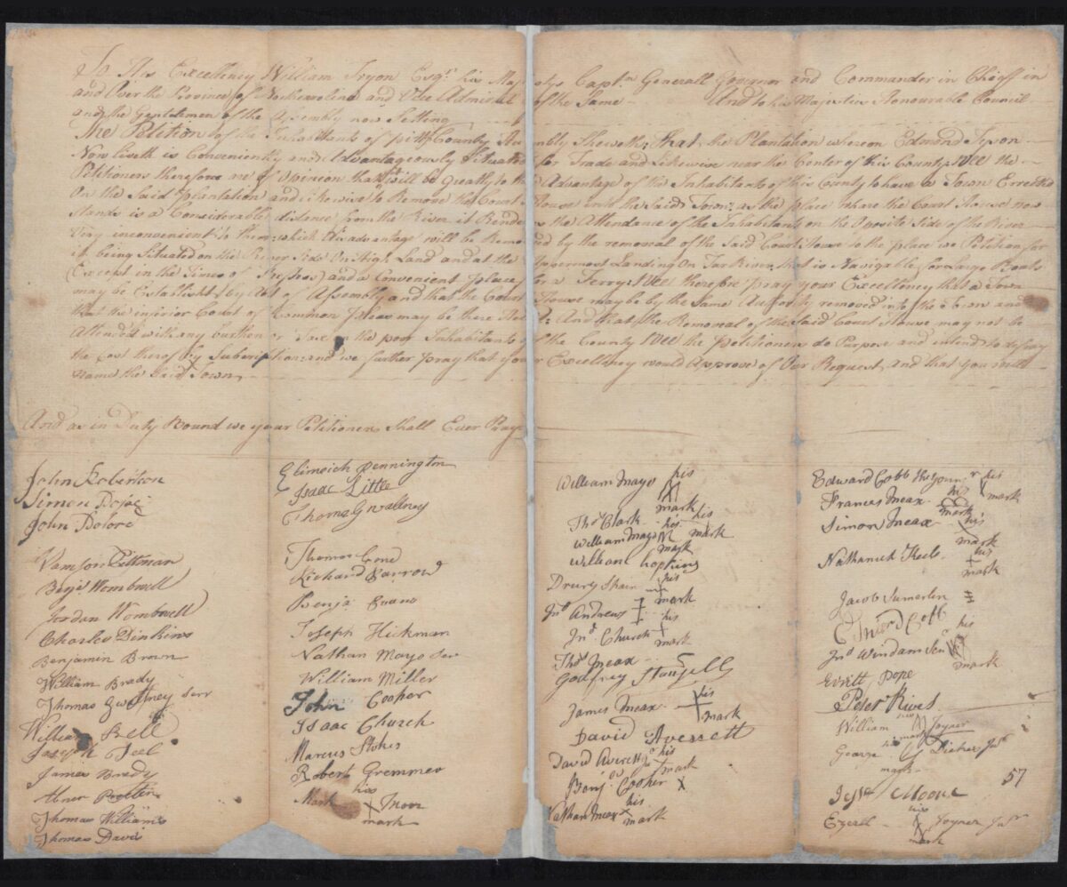 1767 Pitt County Courthouse Petition